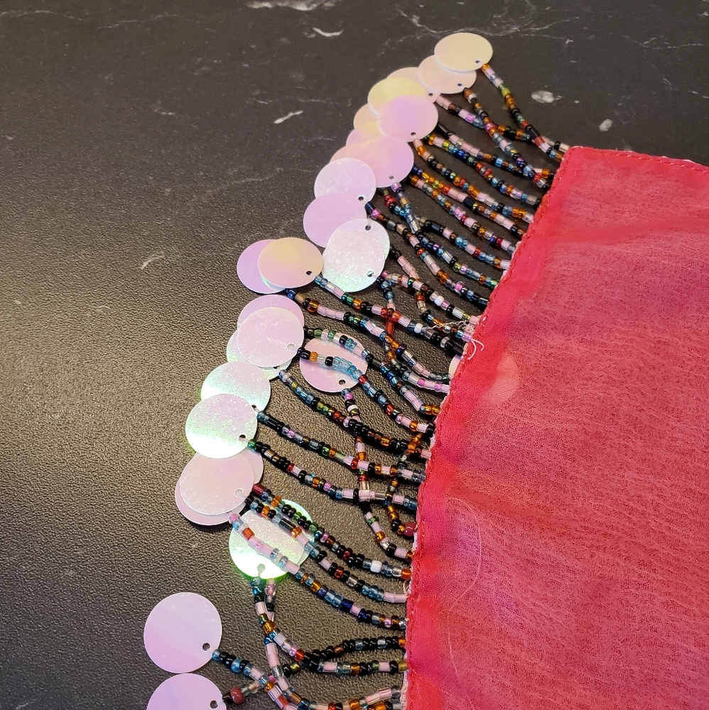 Vintage Beaded Sequence Scarf - Picture 2 of 5